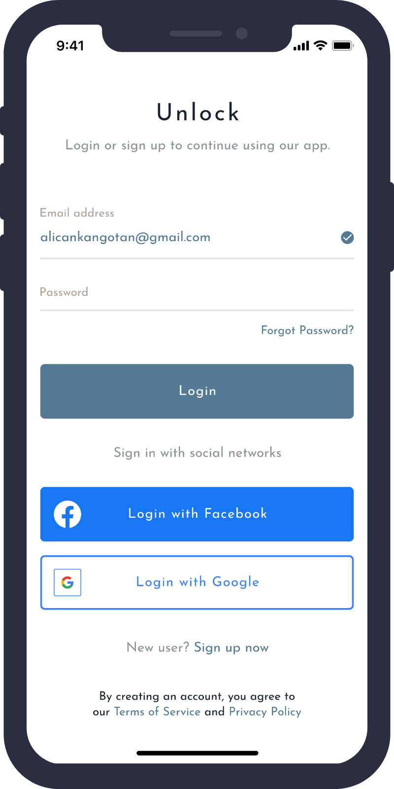 Unlock App Screen 1